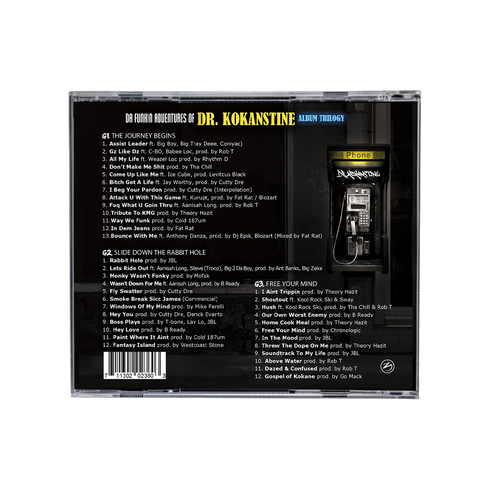 Dr. Kokanstine (Track-list) CD Jewel Case Back